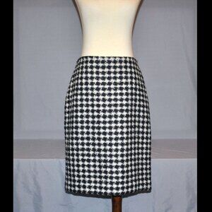 NWT Ann Taylor Skirt Size 2 Wool Blend Houndstooth Pencil Skirt